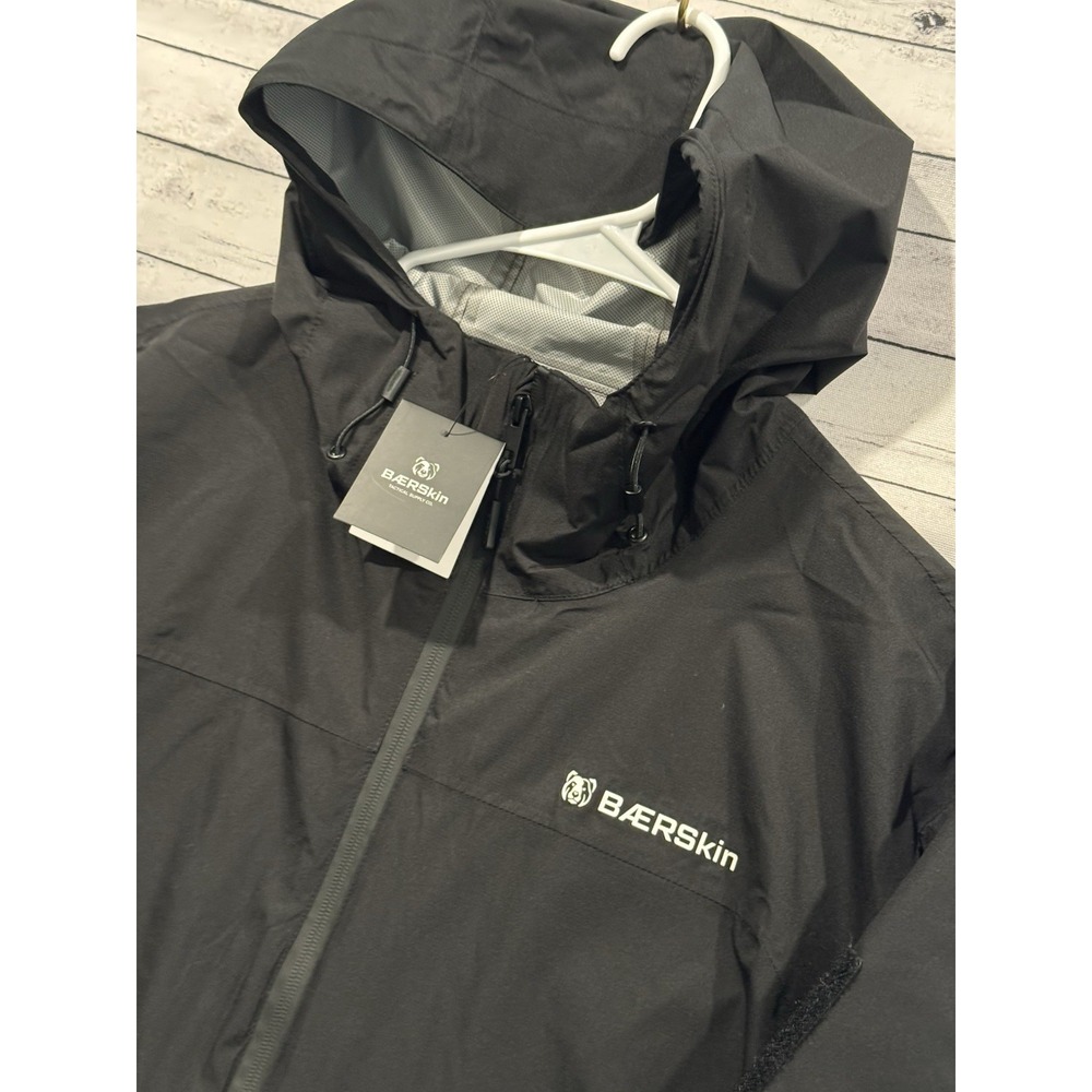 Baerskin Tactical Rain Jacket Mens Sz XL Black Waterproof Hooded Lightweight - Picture 10 of 16